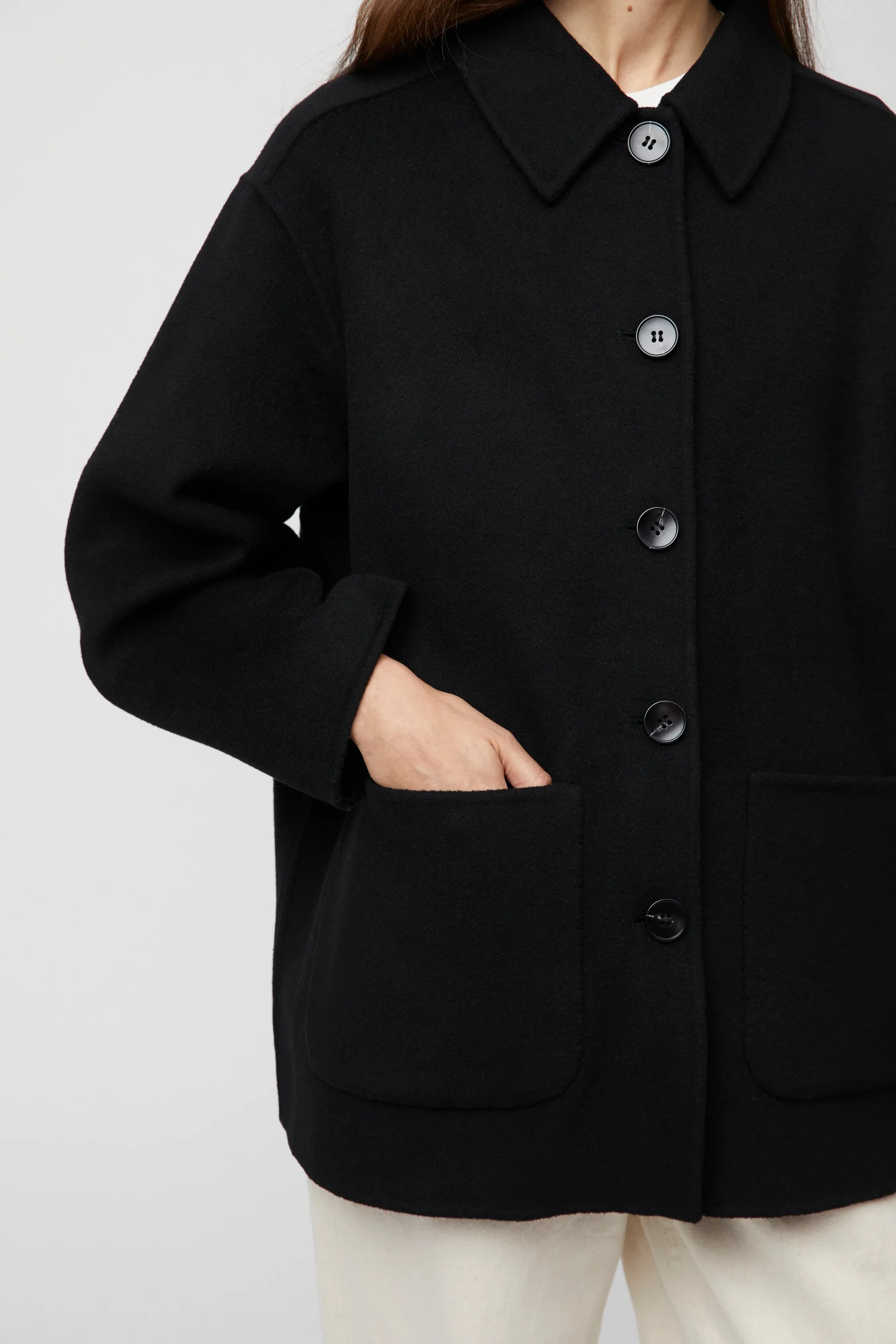 Adrift Double Shacket - Jet Black