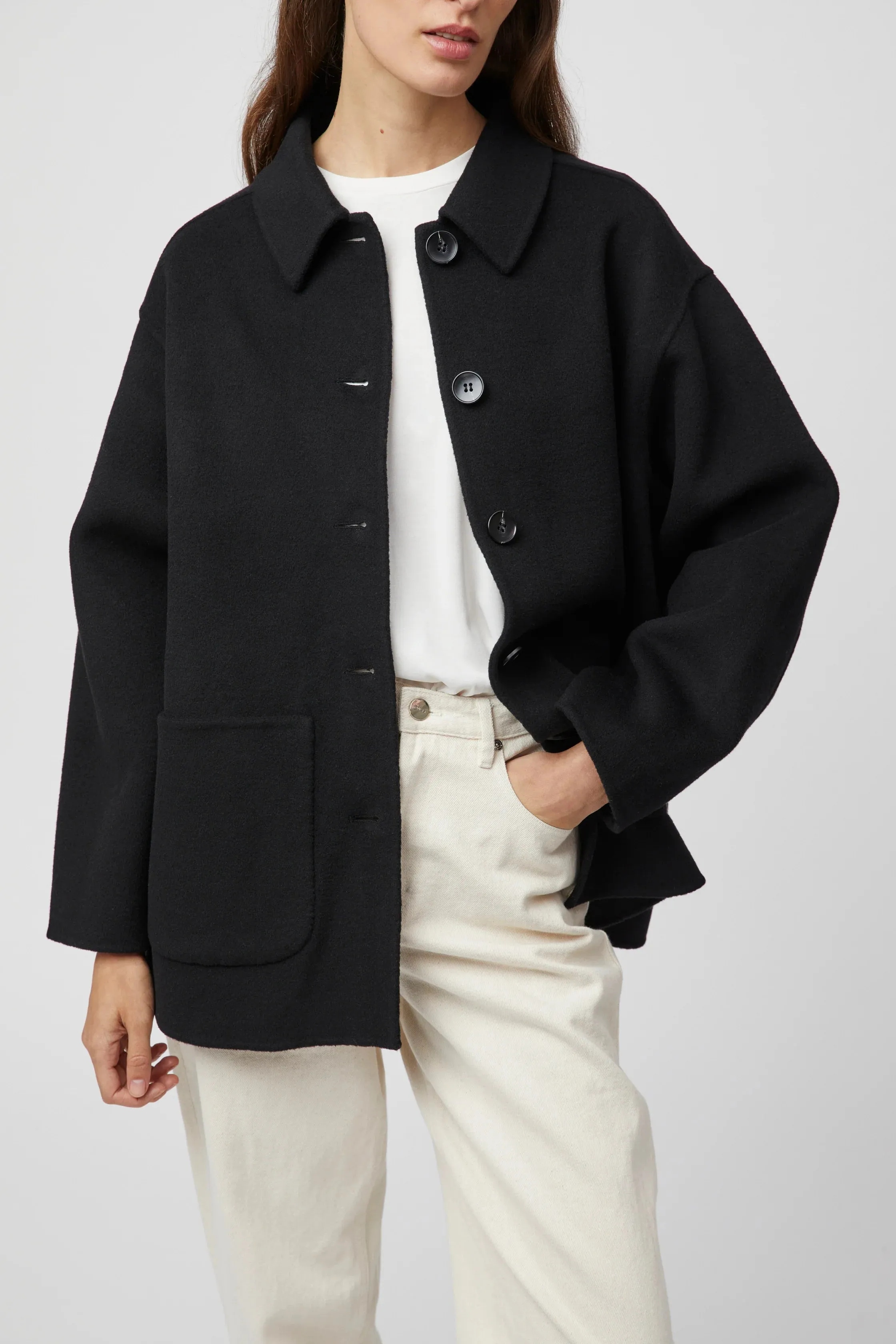 Adrift Double Shacket - Jet Black
