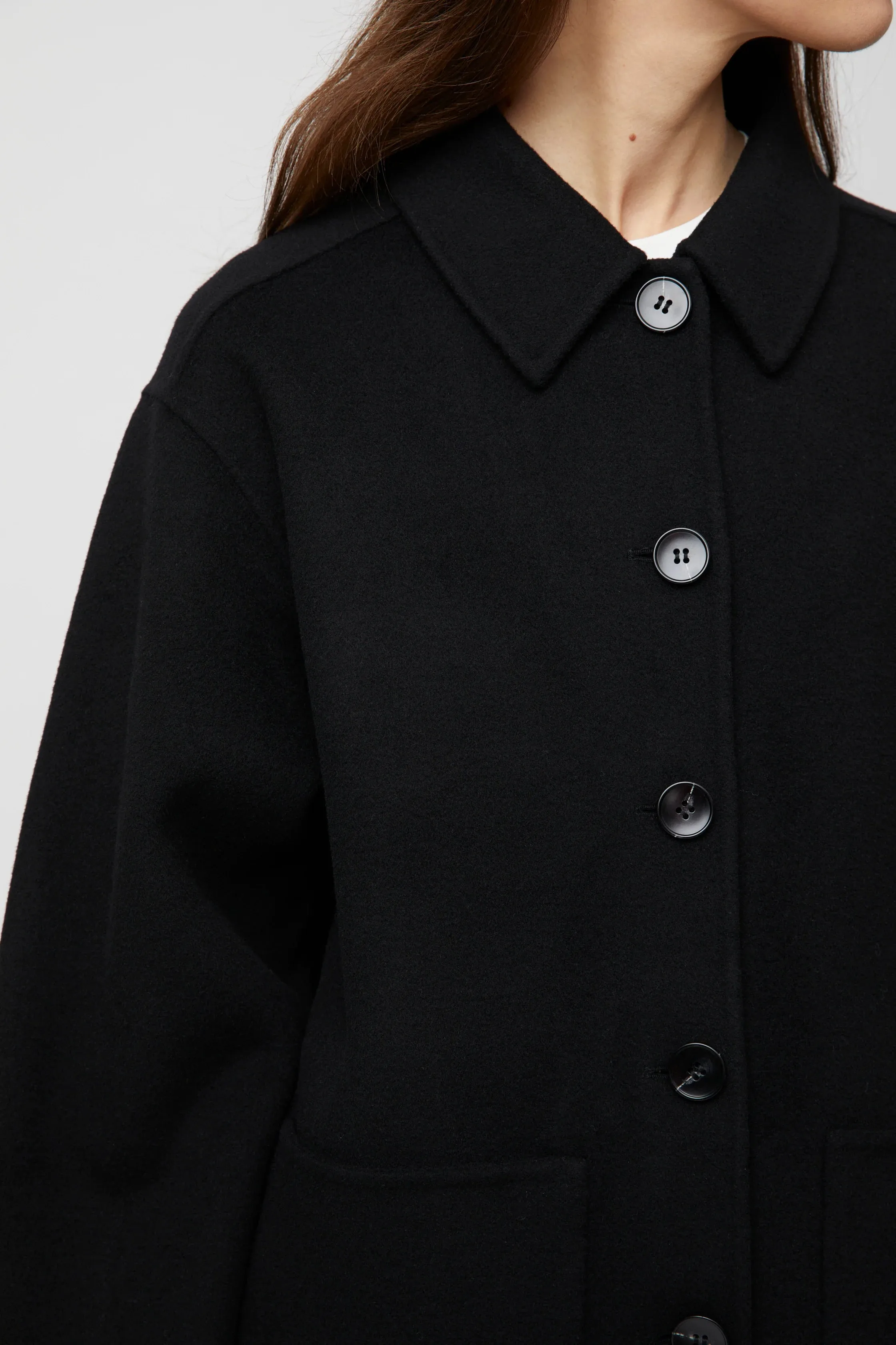 Adrift Double Shacket - Jet Black