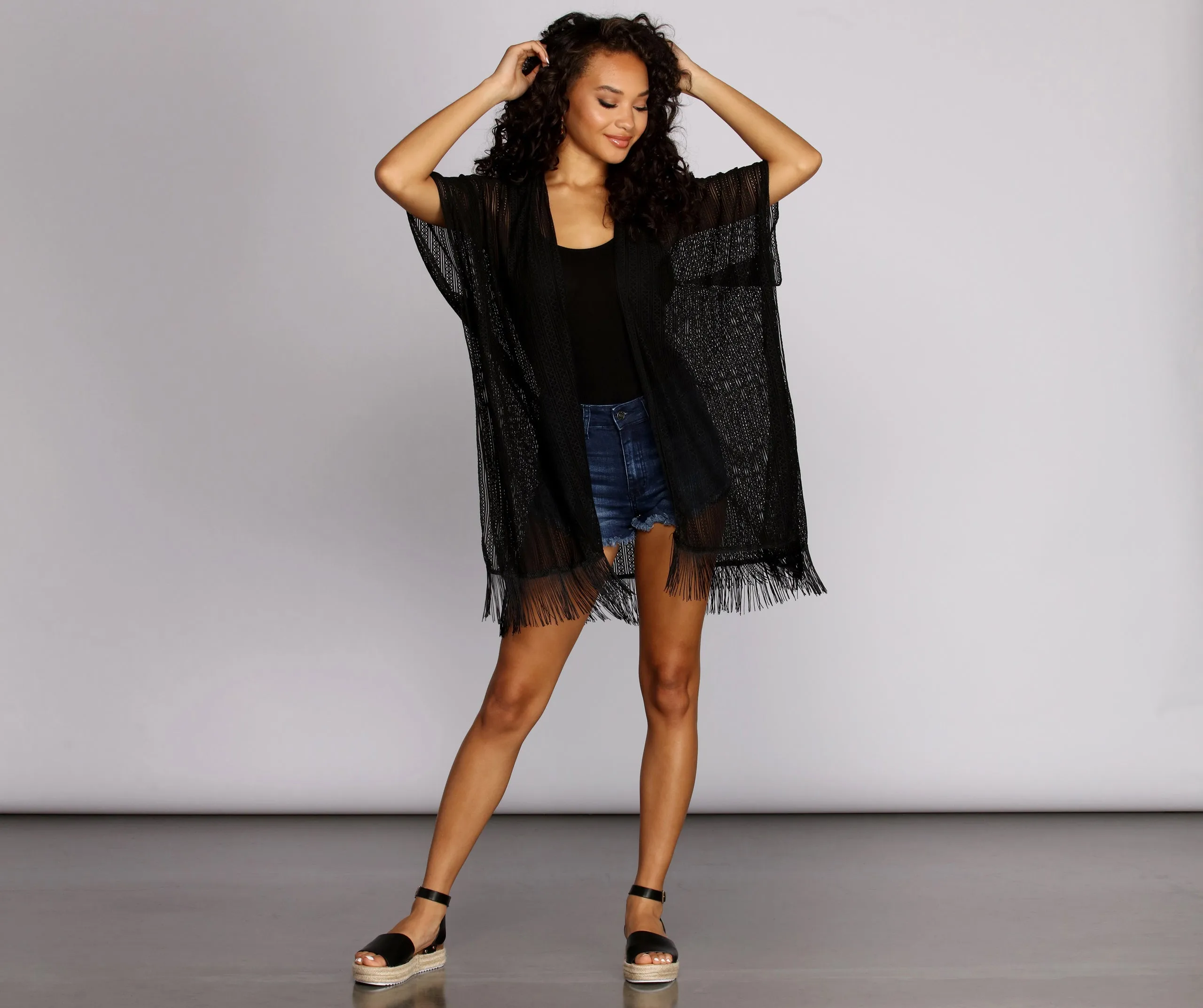 Airy Fringed Kimono