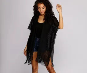 Airy Fringed Kimono