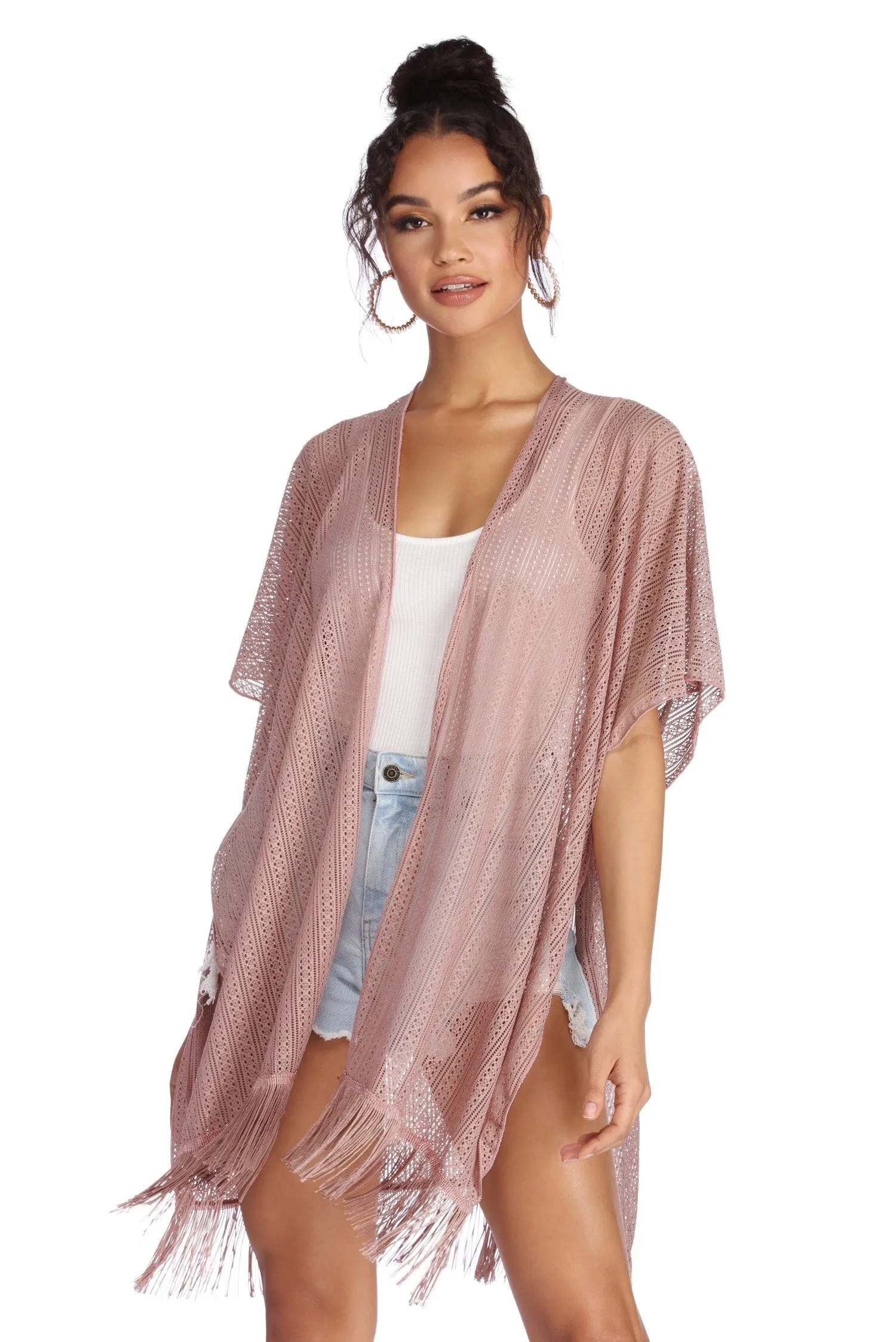 Airy Fringed Kimono