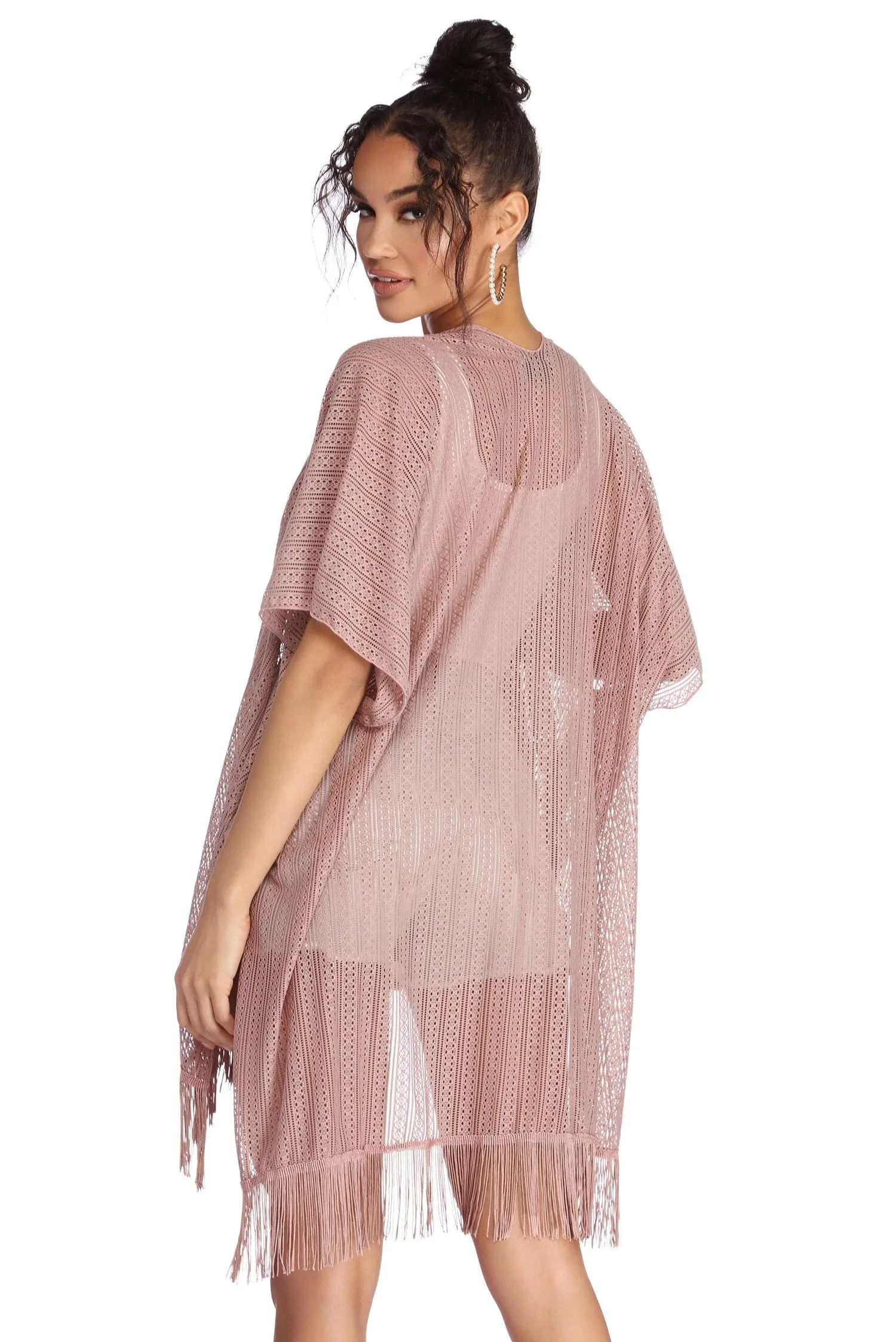 Airy Fringed Kimono