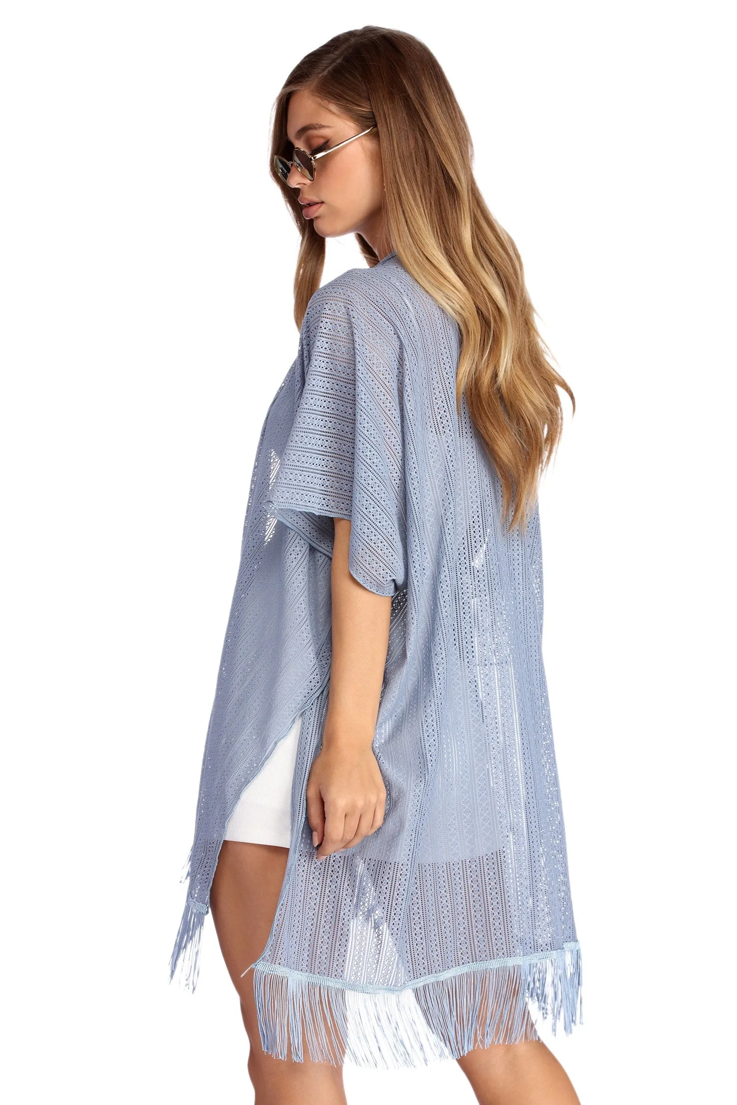 Airy Fringed Kimono