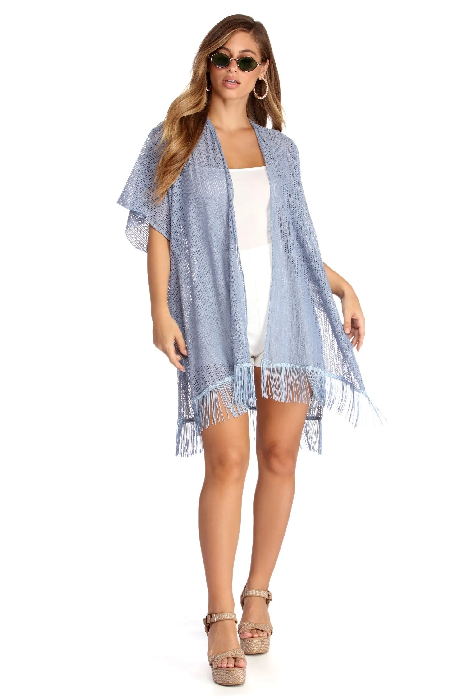 Airy Fringed Kimono