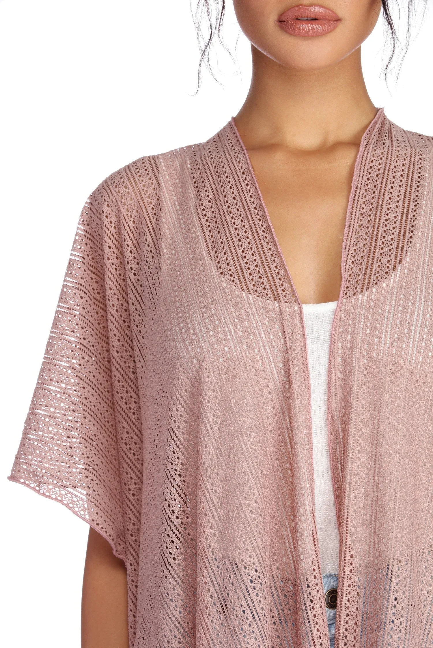 Airy Fringed Kimono