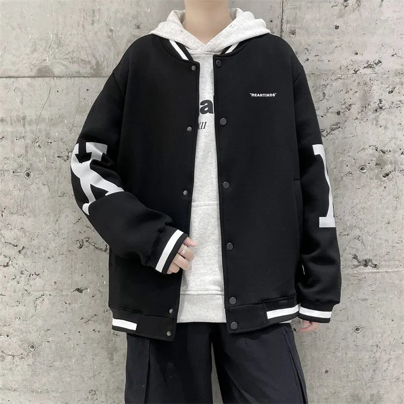 Baggy Jacket Spring Baseball Jacket Men's Casual Color Matching