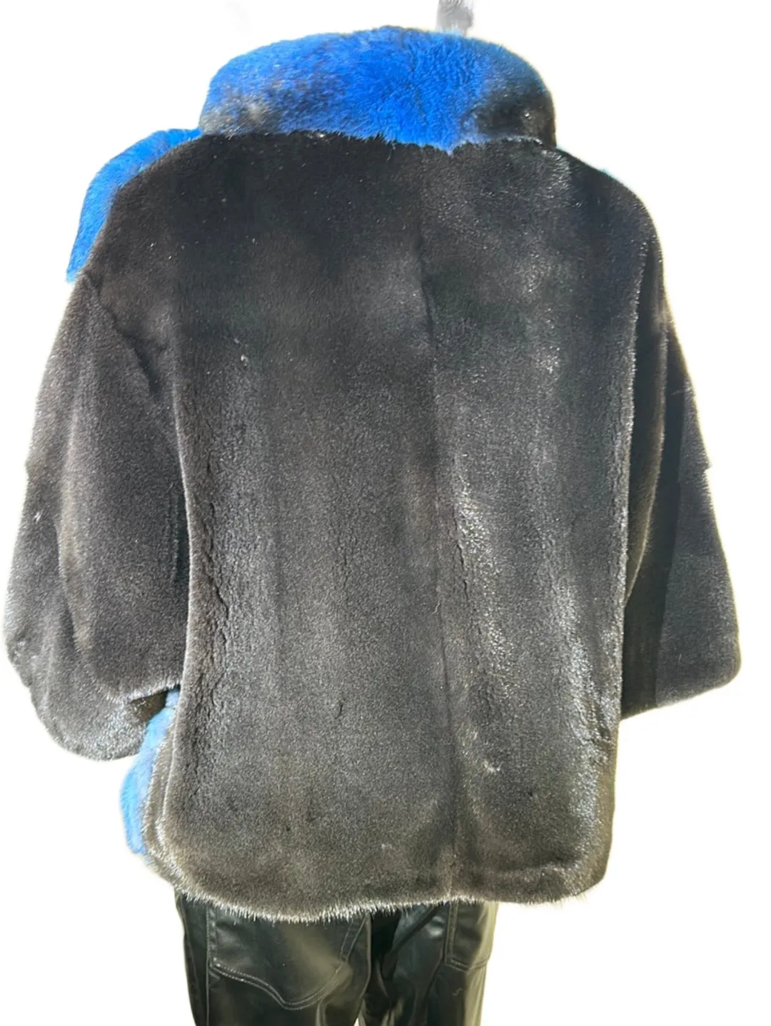 Blue chinchilla and ranch mink jacket