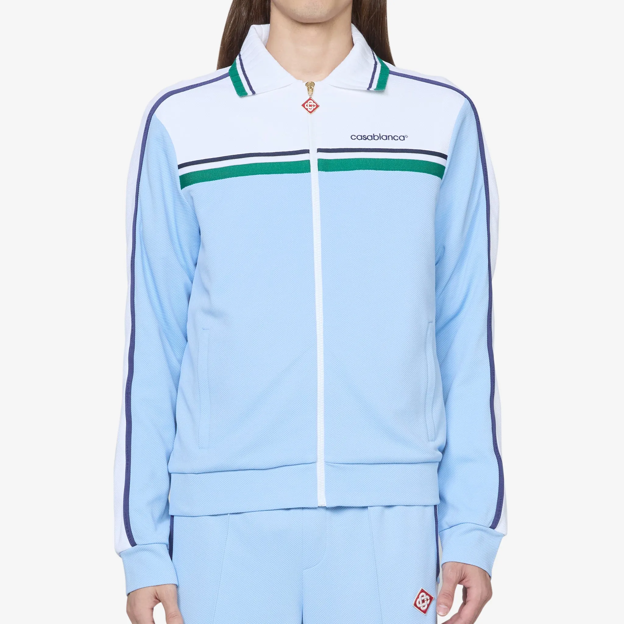 Contrast Yoke Track Jacket Pale Blue