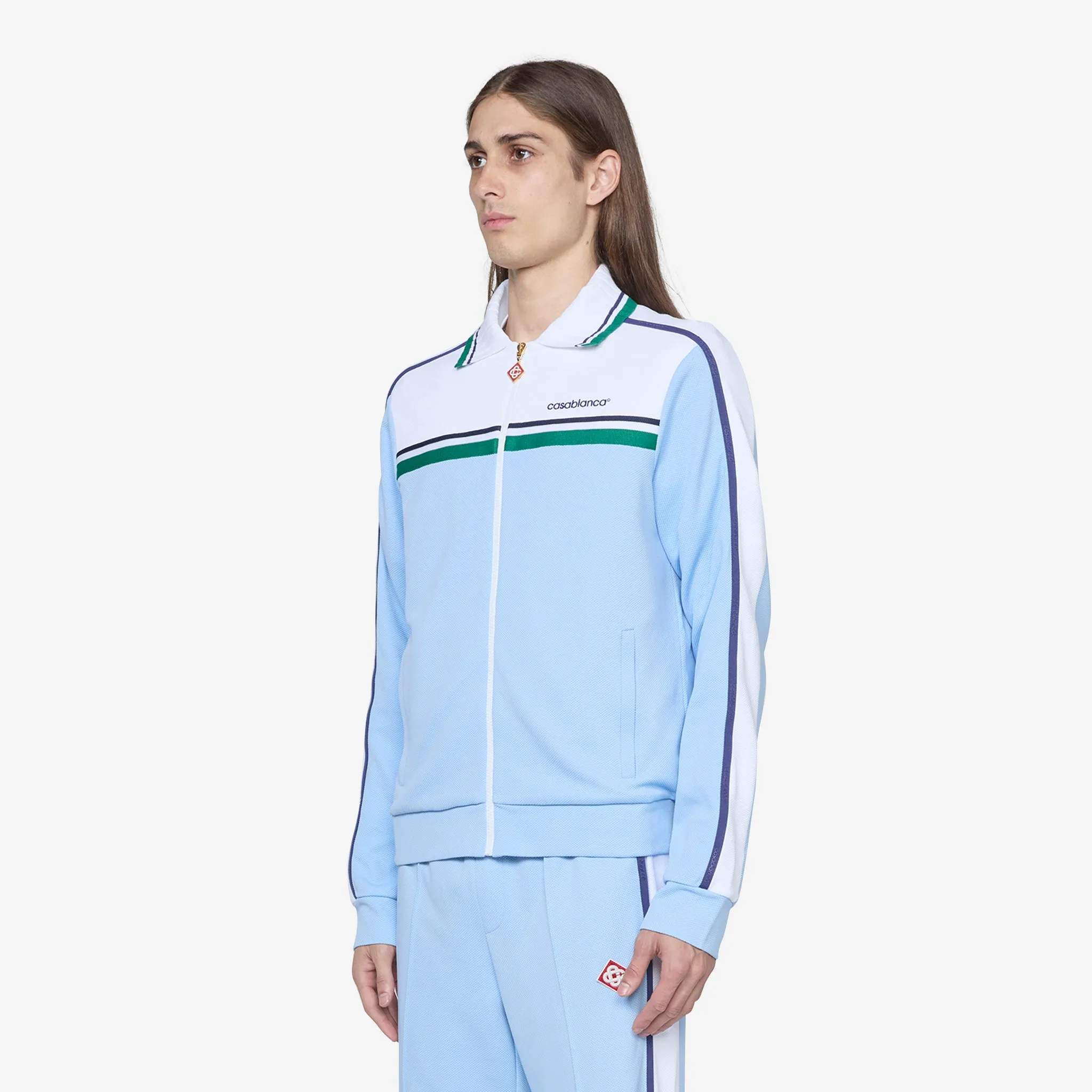 Contrast Yoke Track Jacket Pale Blue