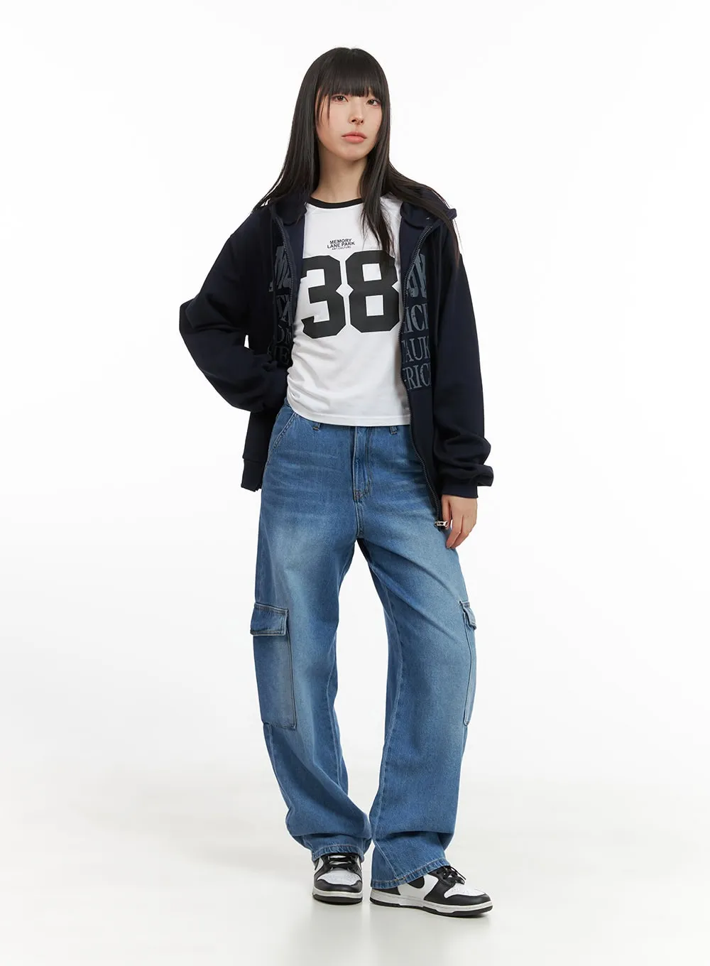 Cozy Lettering Hoodie Jacket CG420