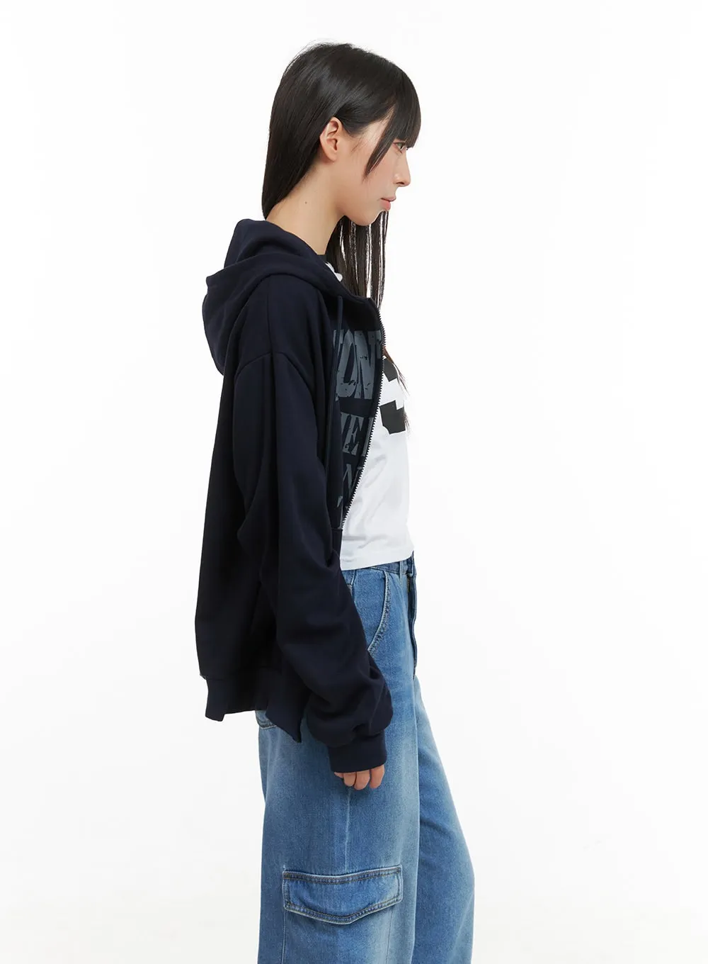 Cozy Lettering Hoodie Jacket CG420