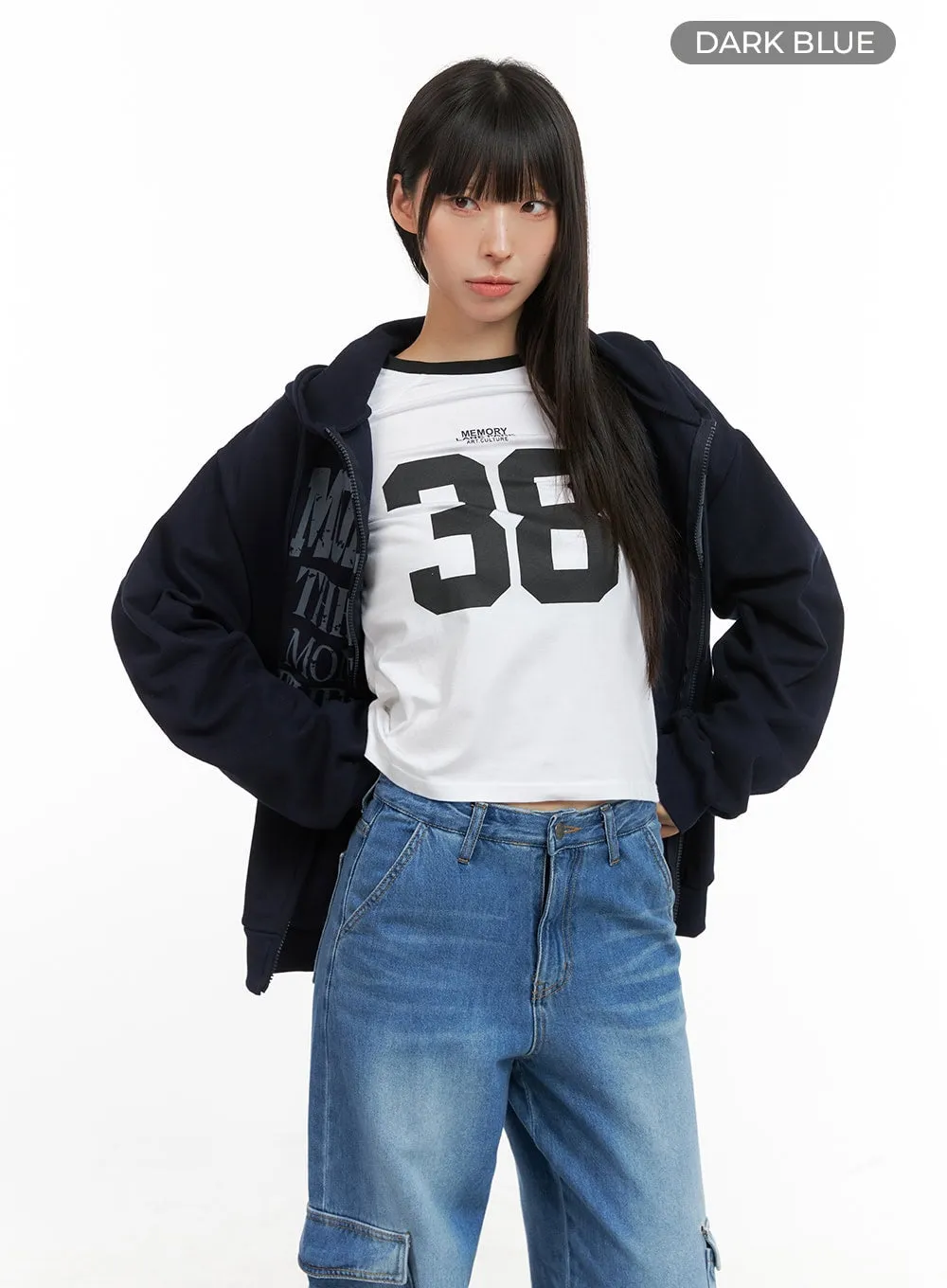 Cozy Lettering Hoodie Jacket CG420