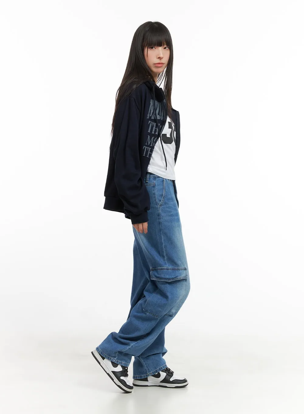 Cozy Lettering Hoodie Jacket CG420