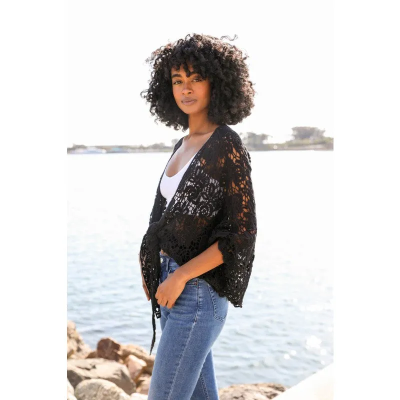 Crochet Floral Petal Kimono Wrap