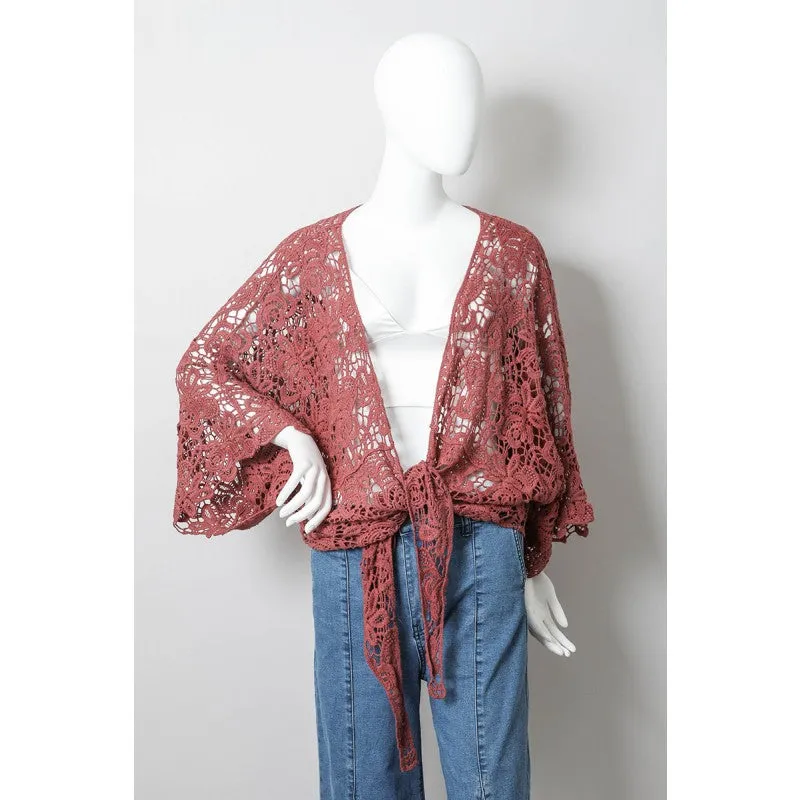 Crochet Floral Petal Kimono Wrap