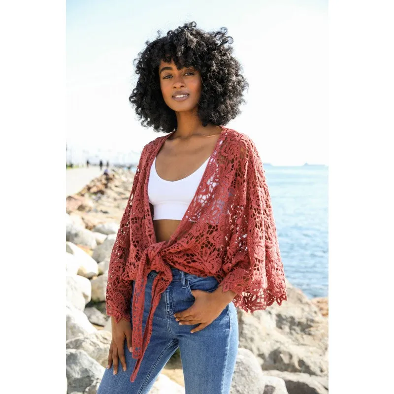 Crochet Floral Petal Kimono Wrap