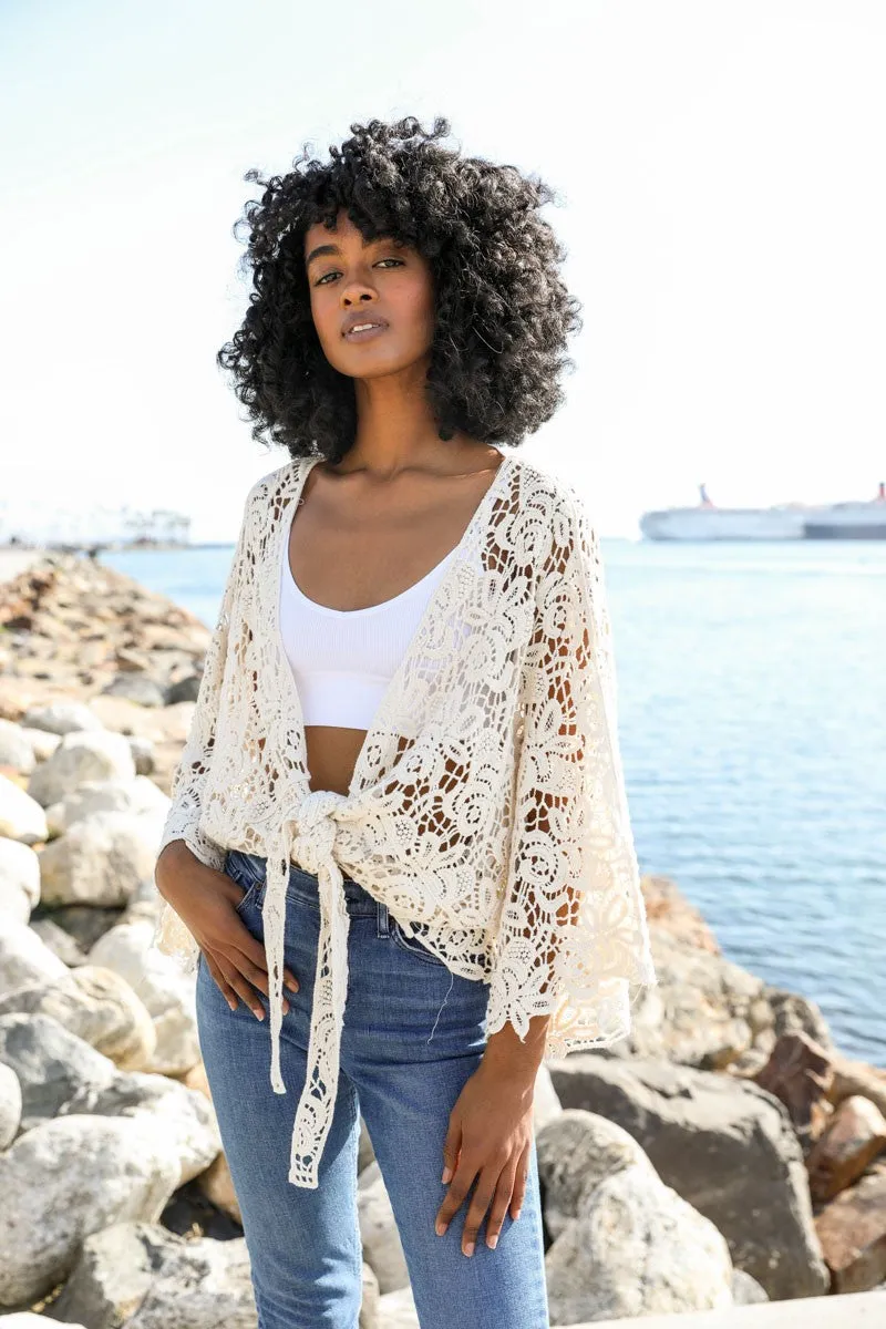 Crochet Floral Petal Kimono Wrap