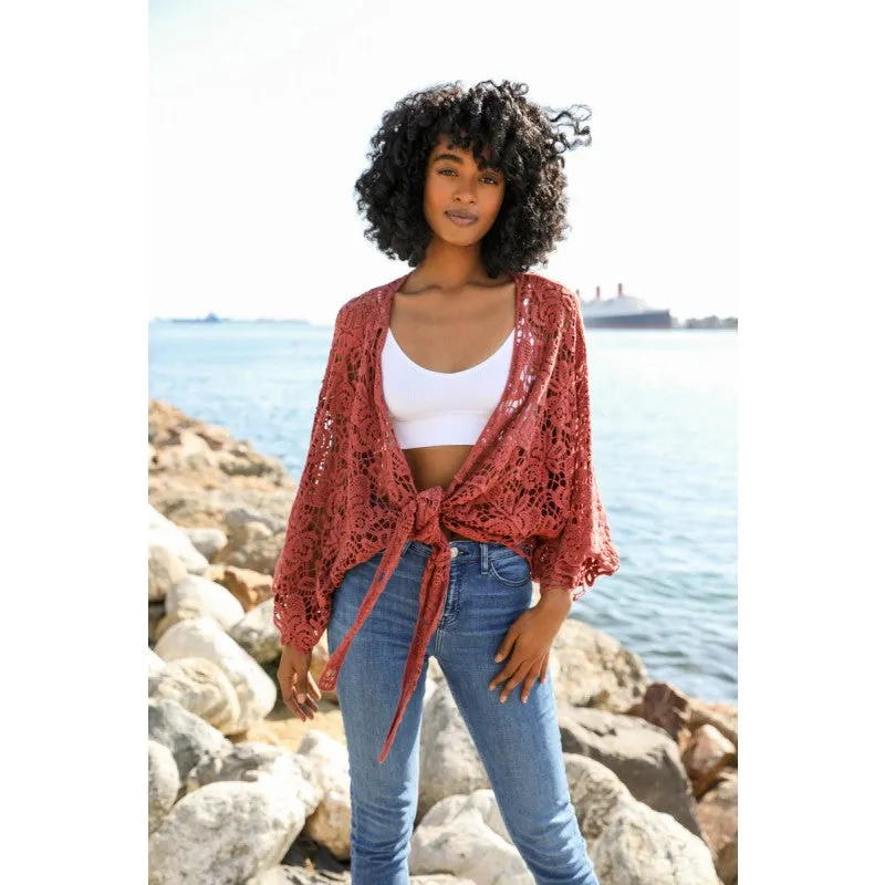 Crochet Floral Petal Kimono Wrap