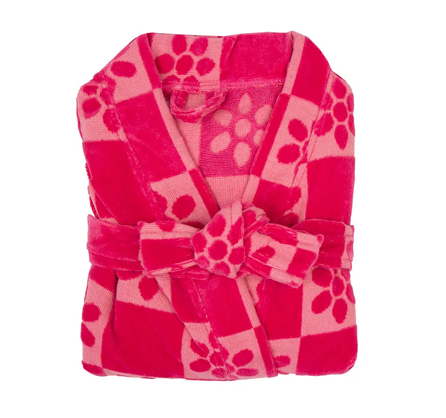 Daisy Check Cotton Robe Pink