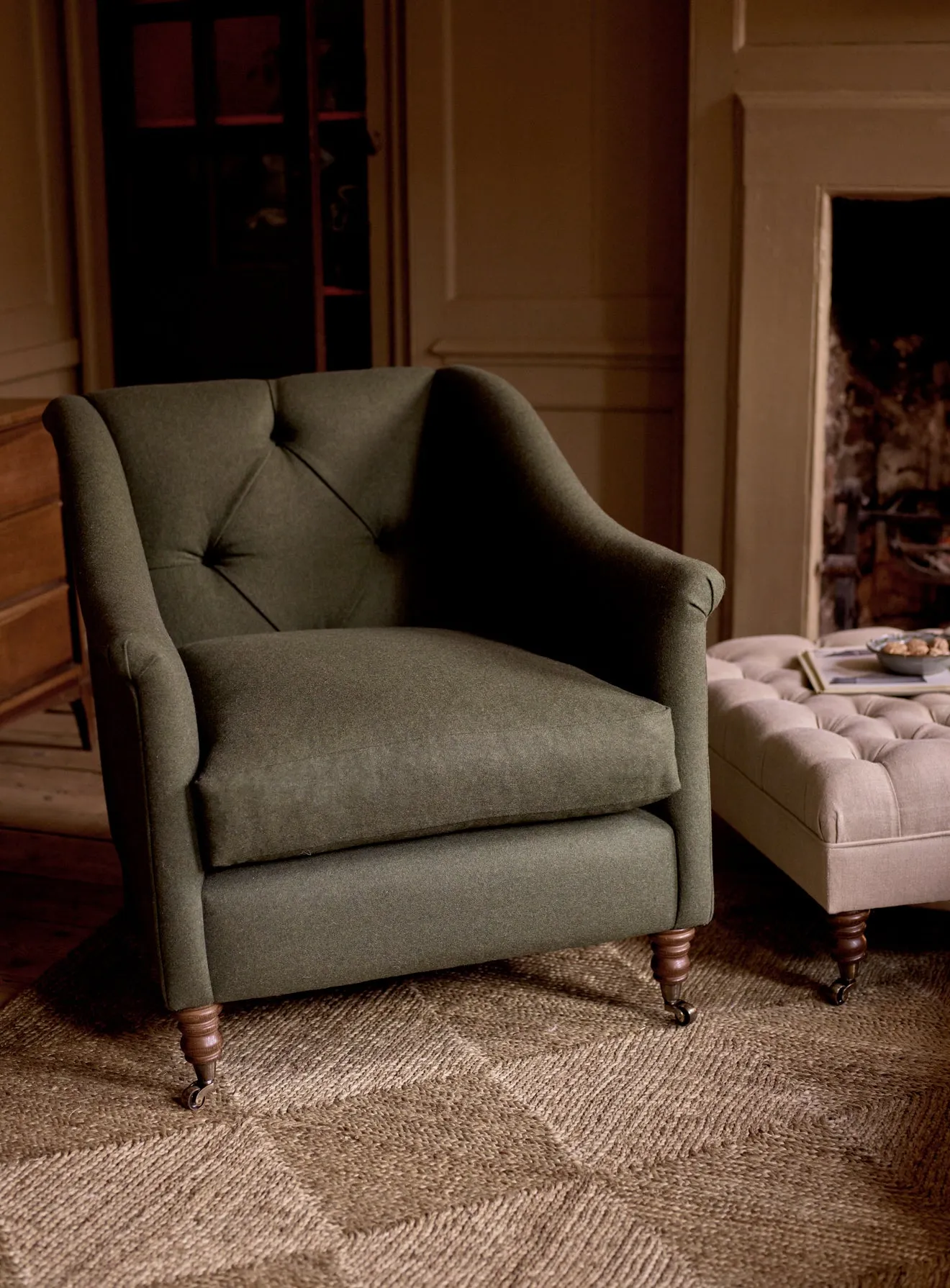 Elbert Armchair, Moss Wool