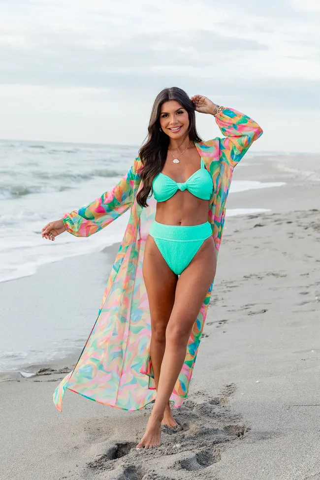 Eyes On Paradise in Kaleidoscope Dreams Belted Kimono Cover Up