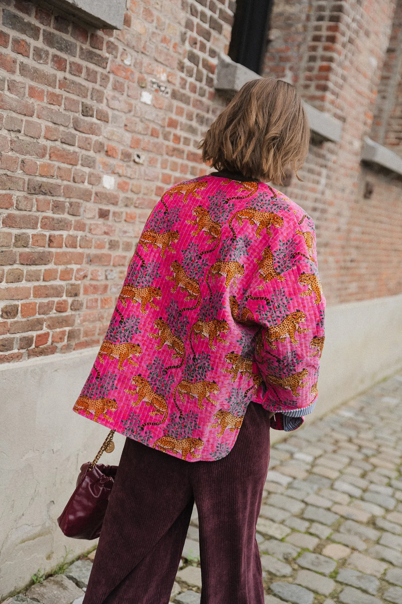 Gita jacket fuchsia/leopard print