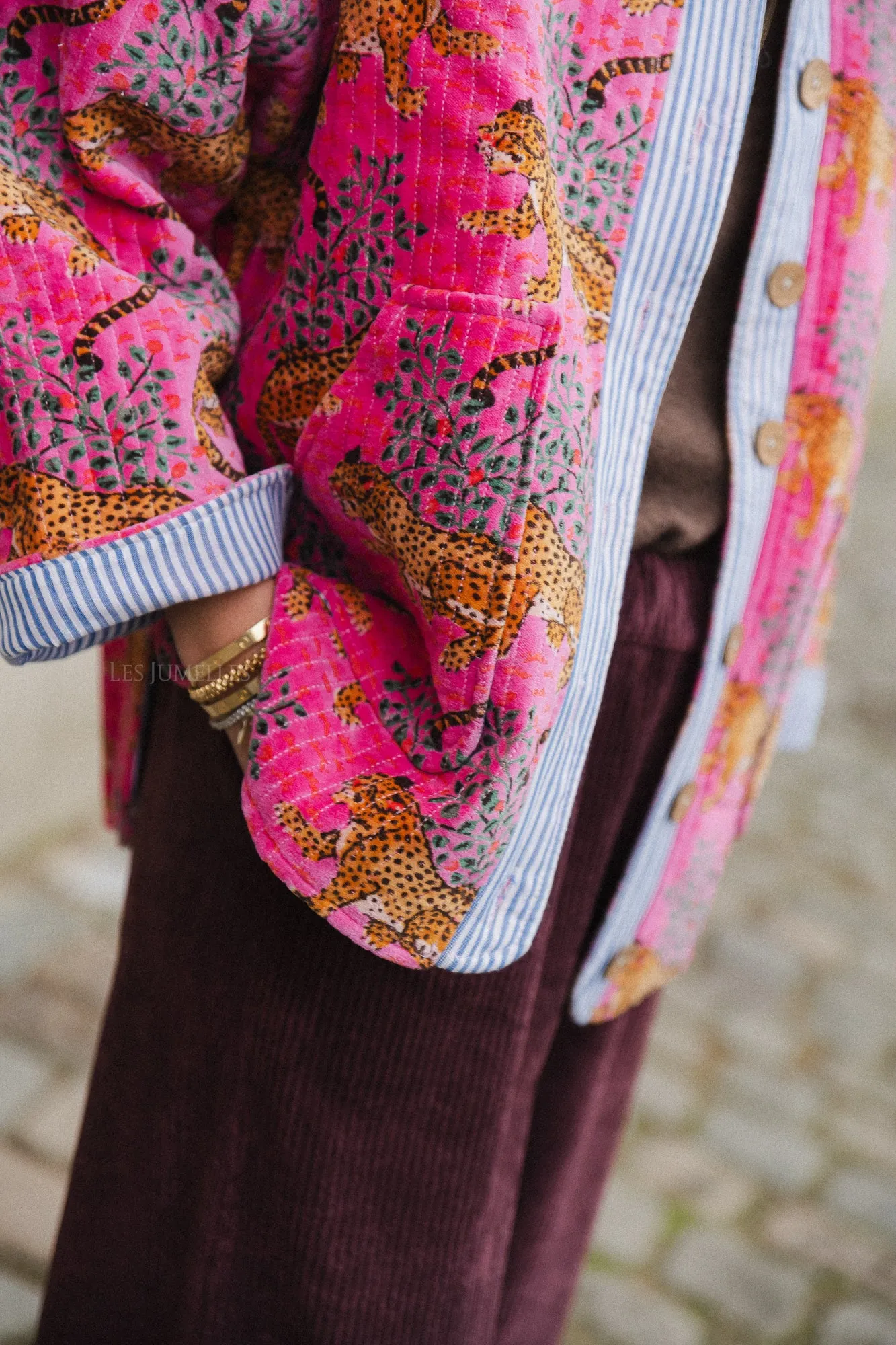 Gita jacket fuchsia/leopard print