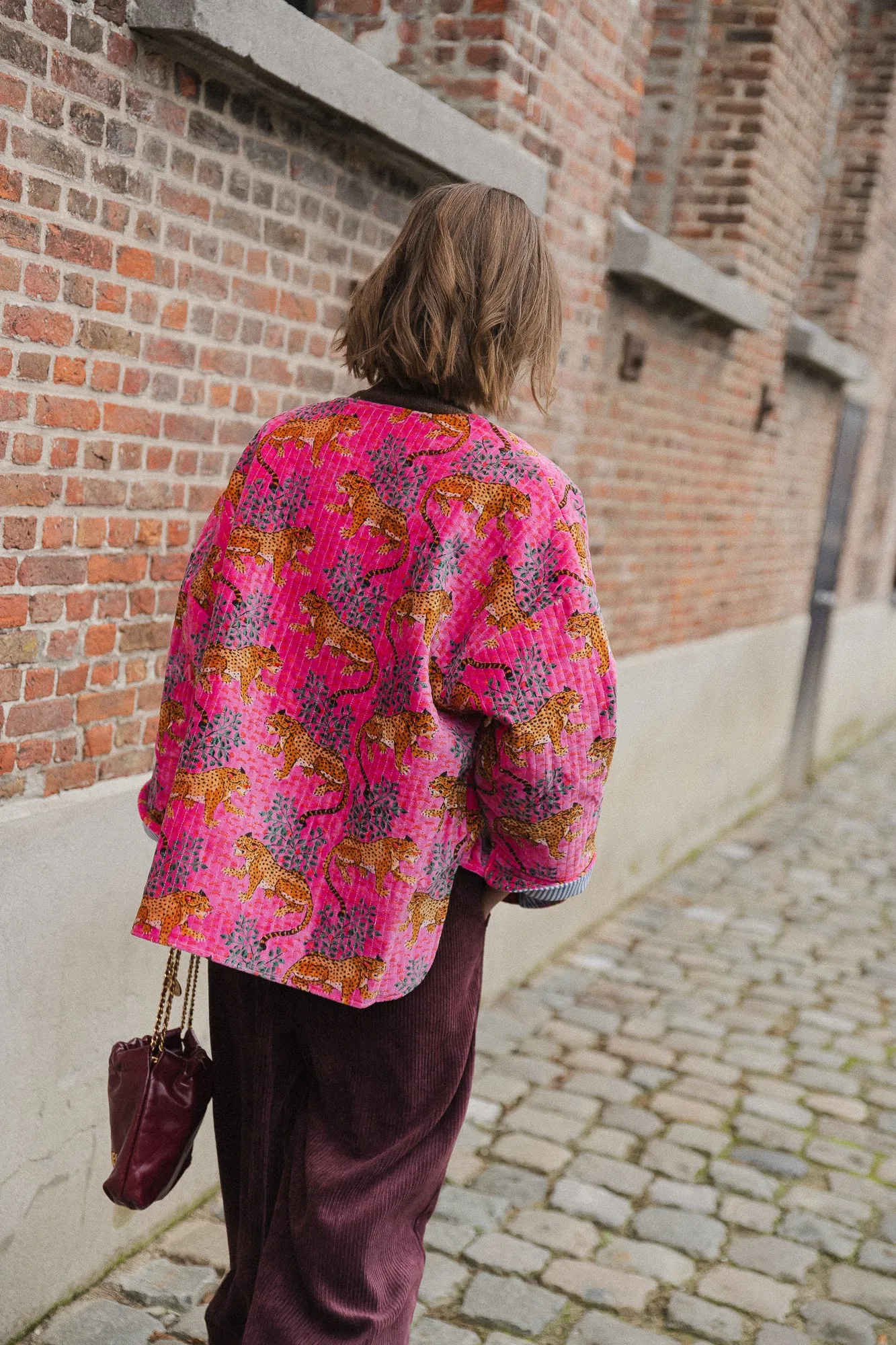 Gita jacket fuchsia/leopard print