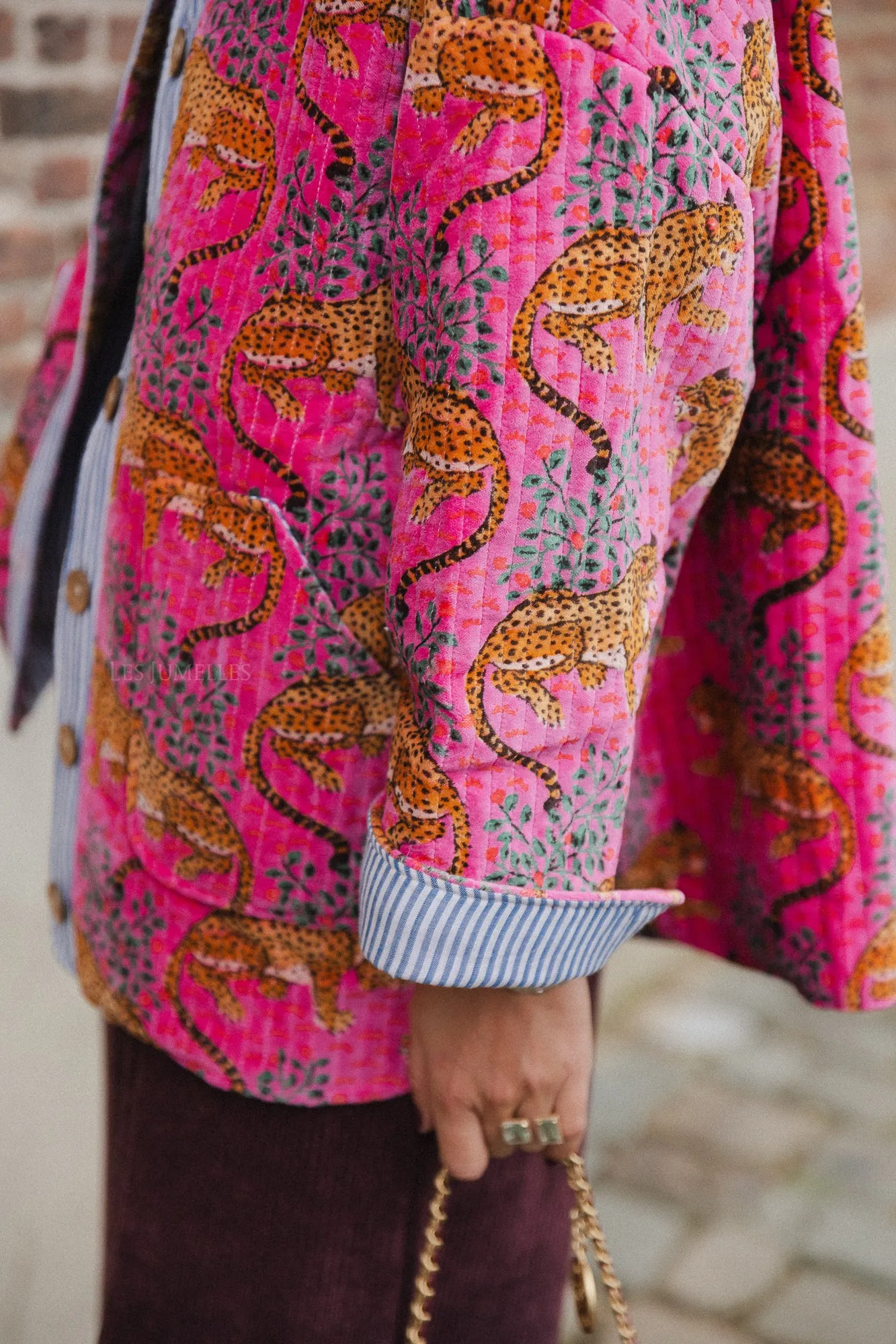 Gita jacket fuchsia/leopard print