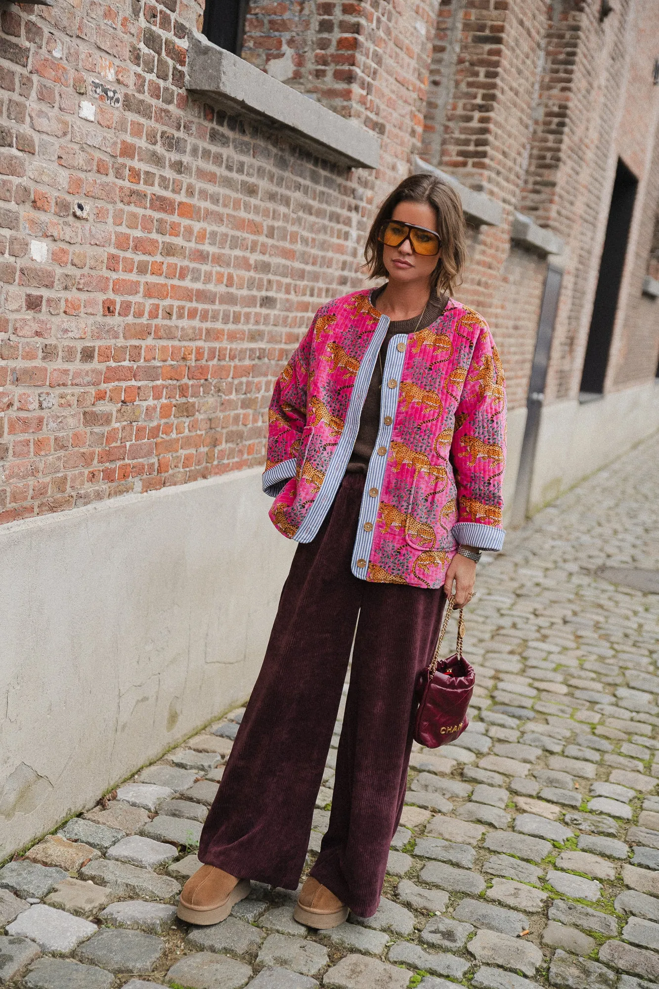 Gita jacket fuchsia/leopard print