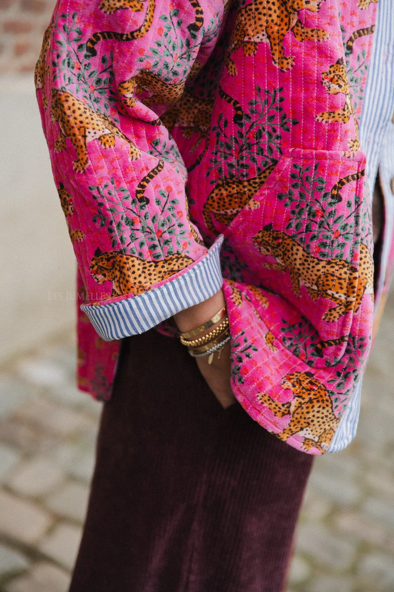 Gita jacket fuchsia/leopard print