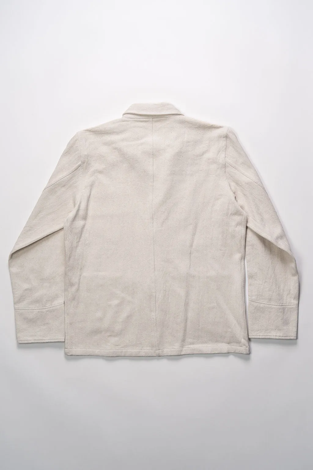 Indi   Ash Study Jacket - Handwoven Military Herringbone Natural