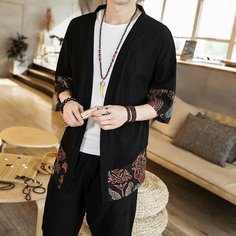 Kimono Cardigan Homme Mi Long