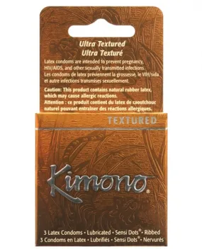 Kimono Textured Ribbed Sensi Dots Condom - Box of 3