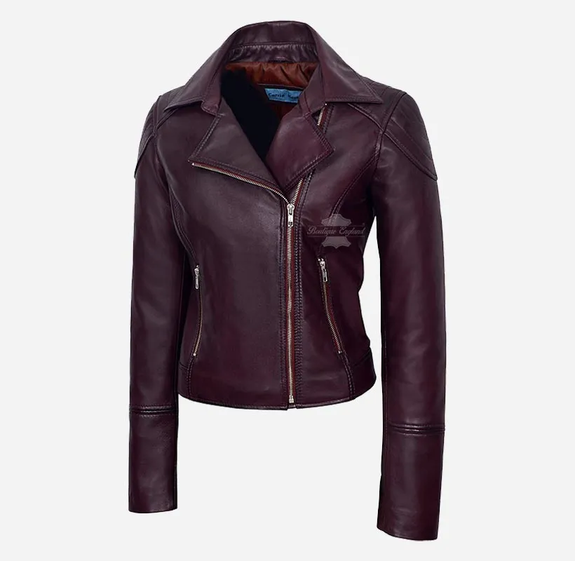 LILLY Leather Biker Jacket For Ladies Real Leather Fashion Jacket