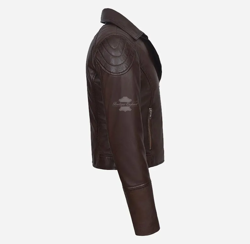 LILLY Leather Biker Jacket For Ladies Real Leather Fashion Jacket