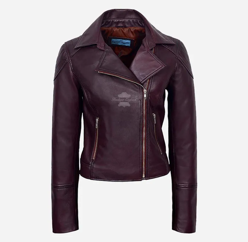 LILLY Leather Biker Jacket For Ladies Real Leather Fashion Jacket