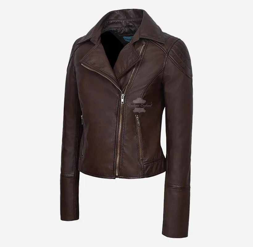 LILLY Leather Biker Jacket For Ladies Real Leather Fashion Jacket
