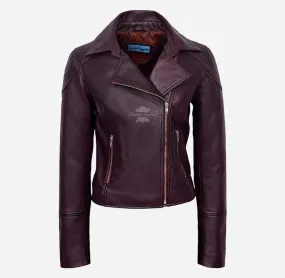 LILLY Leather Biker Jacket For Ladies Real Leather Fashion Jacket