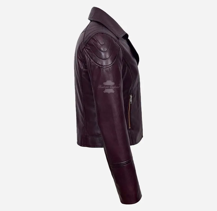 LILLY Leather Biker Jacket For Ladies Real Leather Fashion Jacket