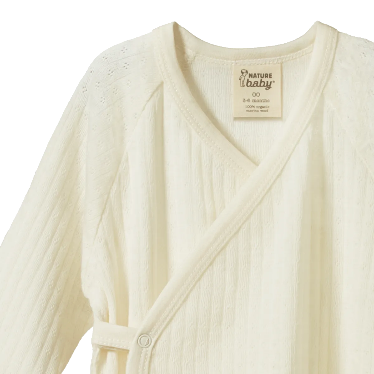 Nature Baby Merino Kimono Pointelle Stretch N Grow Natural