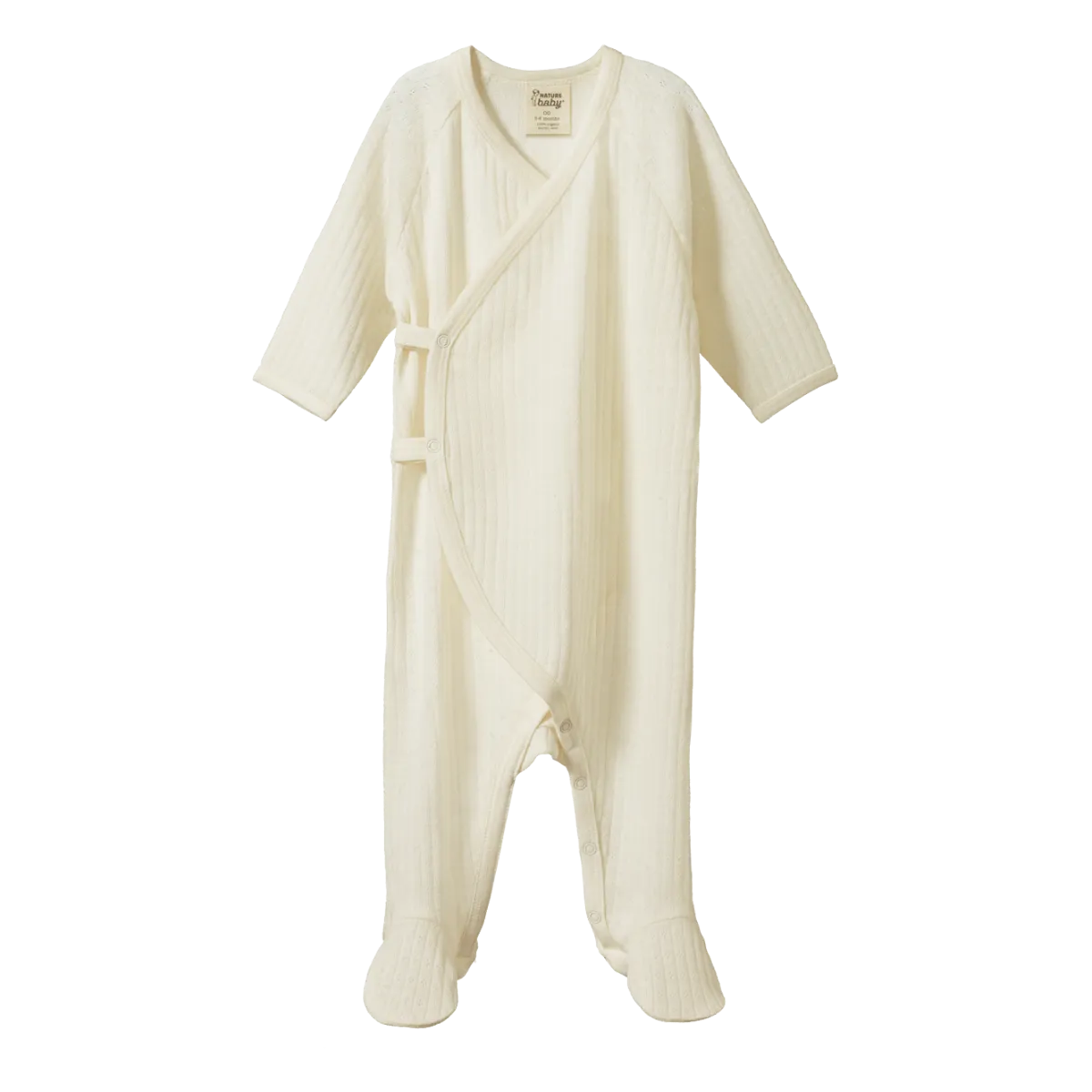 Nature Baby Merino Kimono Pointelle Stretch N Grow Natural