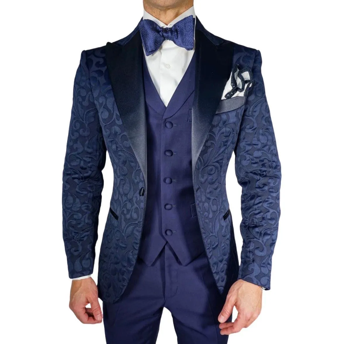Navy Blue Paisley Jacket