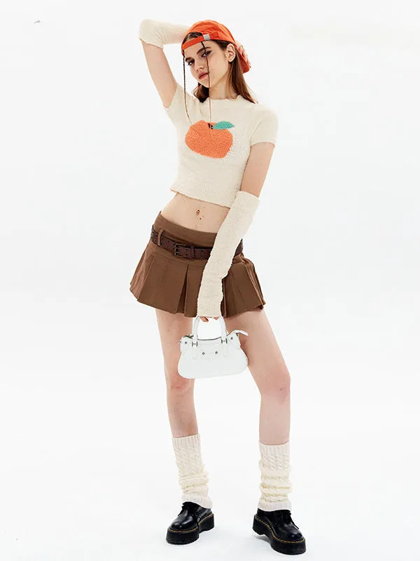 Nvuvu Knit Short Sleeve Apple Print Sweater
