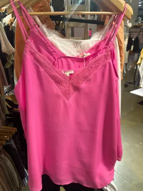 Satin Cami Tank with Lace
