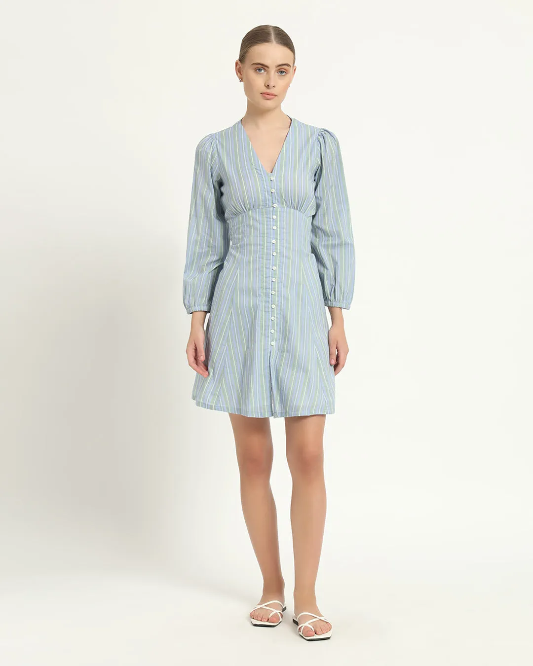 The Dafni Lilac Streak Cotton Dress