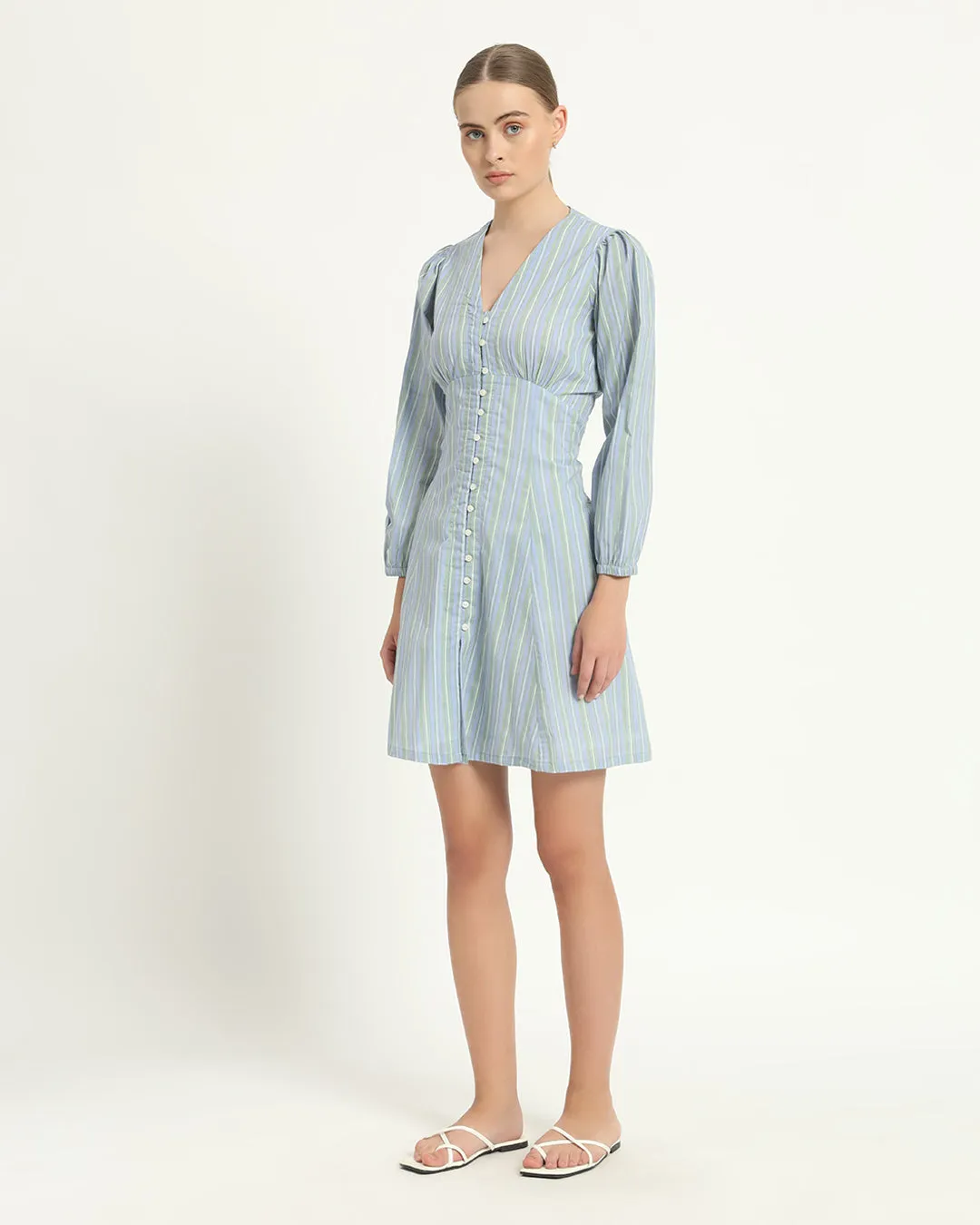 The Dafni Lilac Streak Cotton Dress