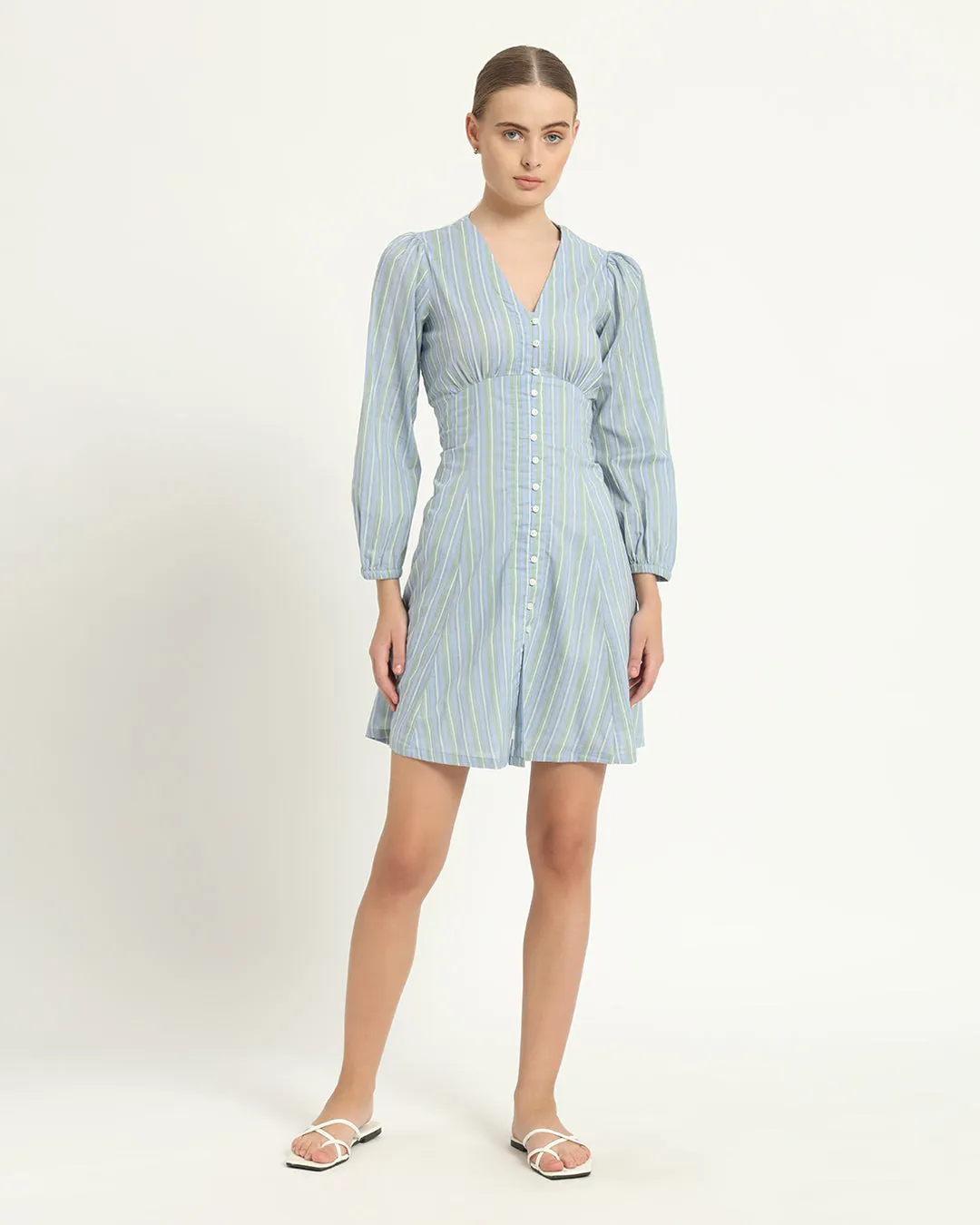 The Dafni Lilac Streak Cotton Dress