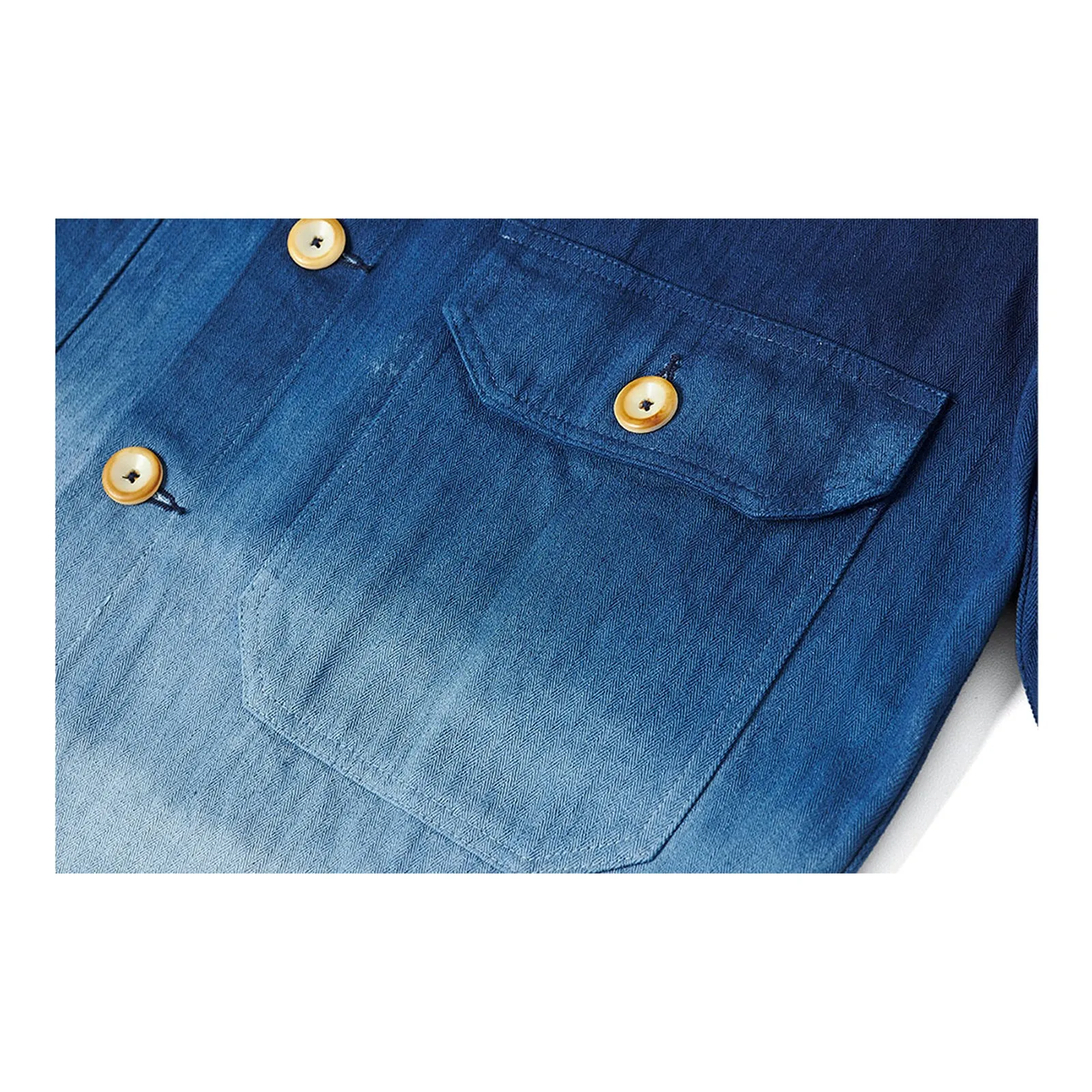 Tie-dye Gradient Blue Shirt Retro Jacket